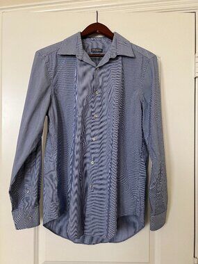 Van Heusen Blue Pinstripe Dress Shirt 15.5 32/33
